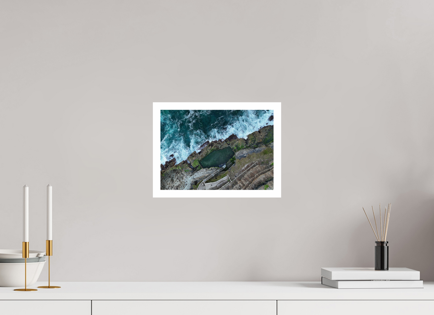 DIN A4 (29,7 x 21 cm), Fine Art Pearl A4 2cm Border Bogey Hole – Ocean Pool Fine Art Print