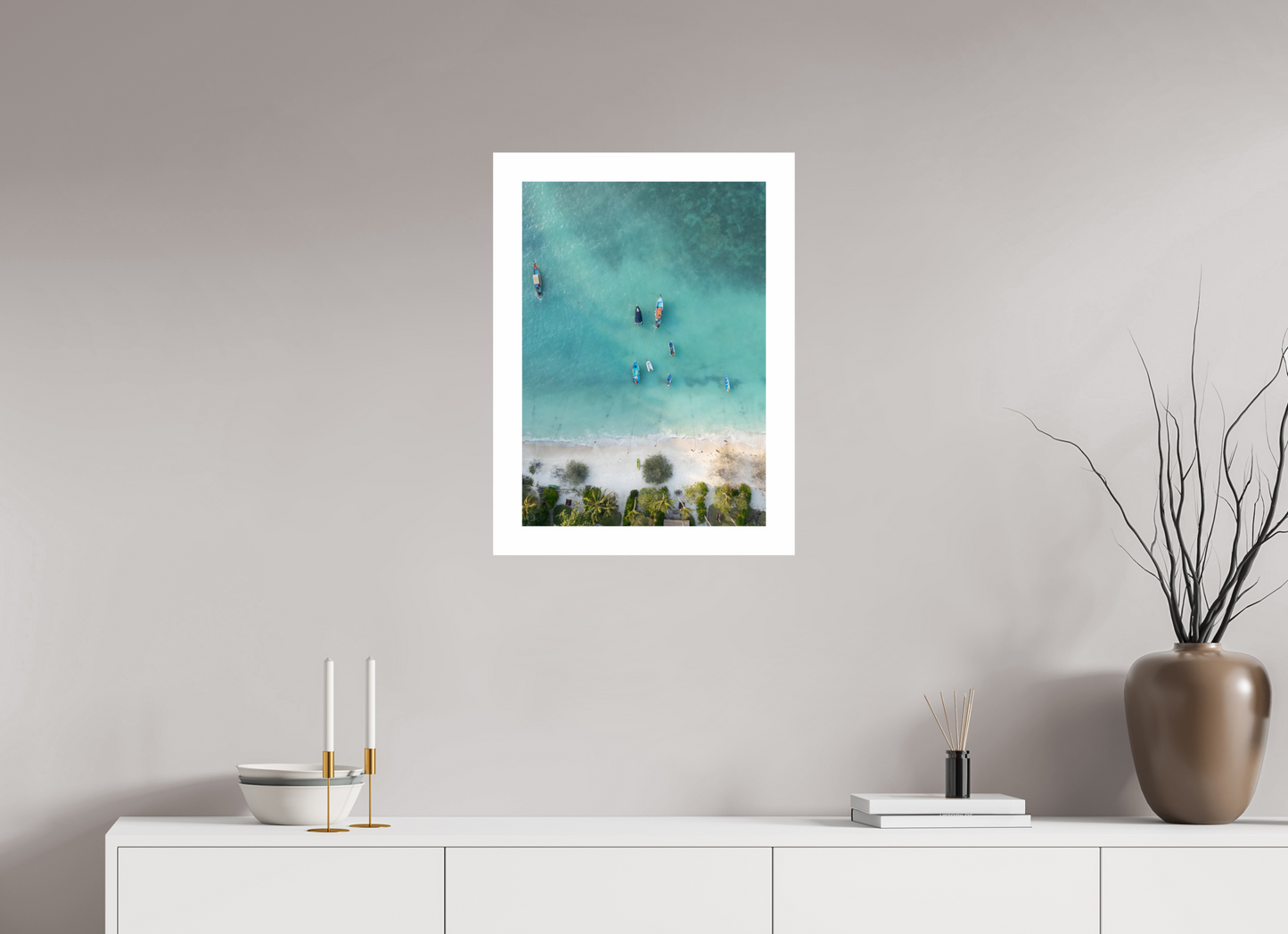 DIN A2 (42 x 59,4 cm), Fine Art Pearl A2 5cm Border Shark Bay – Turquoise Mornings Fine Art Print