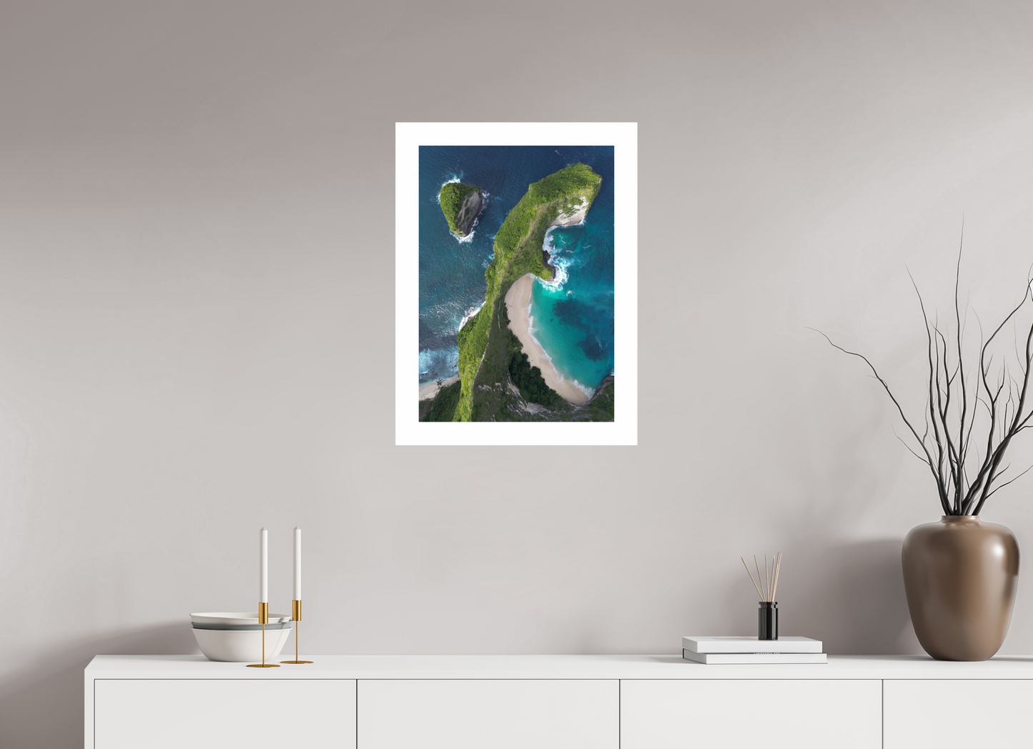 DIN A2 (42 x 59,4 cm), Fine Art Pearl A2 5cm Border Kelingking Beach – Fine Art Print