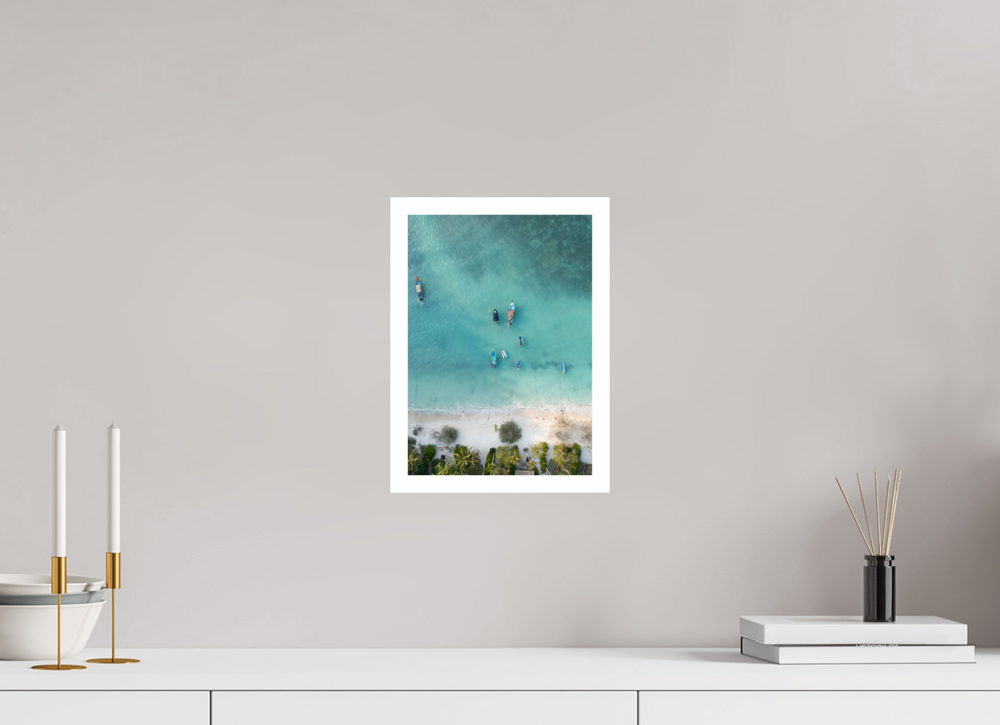 DIN A4 (21 x 29,7 cm), Fine Art Pearl A4 2cm Border Shark Bay – Turquoise Mornings Fine Art Print