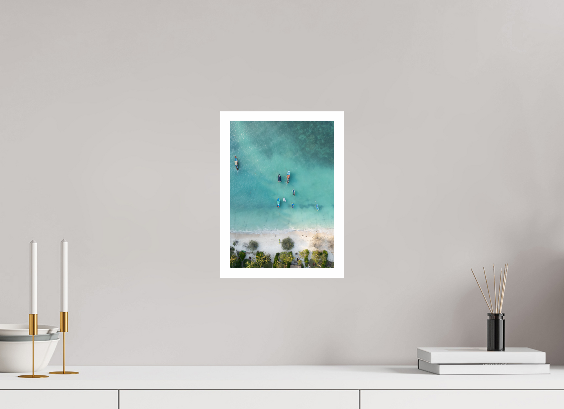 DIN A4 (21 x 29,7 cm), Fine Art Pearl A4 2cm Border Shark Bay – Turquoise Mornings Fine Art Print