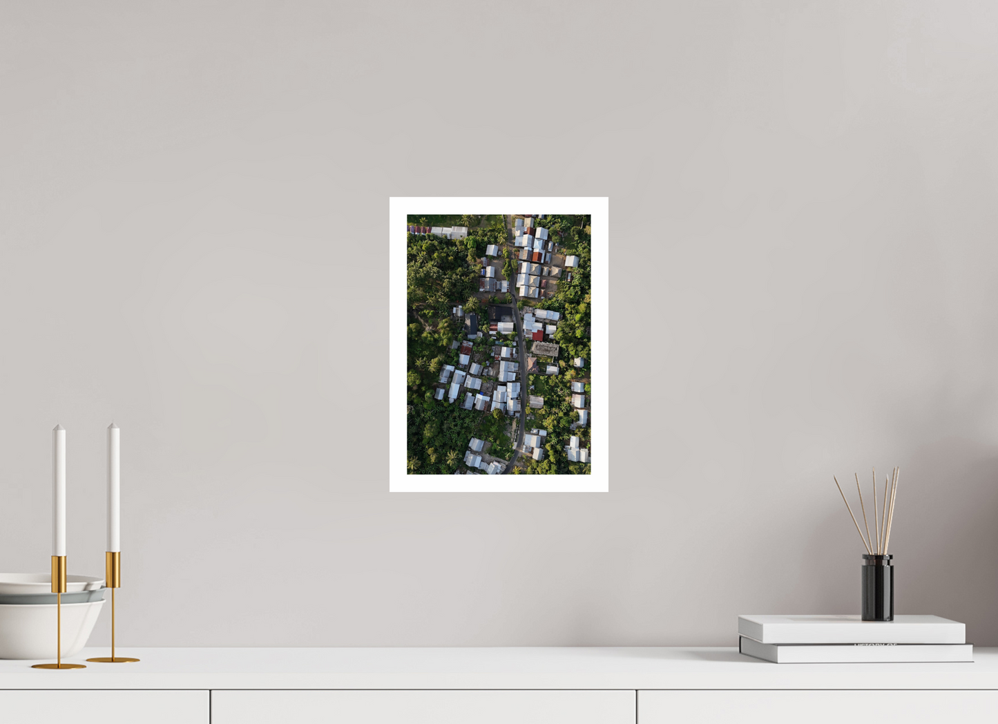 DIN A4 (21 x 29,7 cm), Fine Art Pearl A4 2cm Border Senaru Morning Lines Fine Art Print