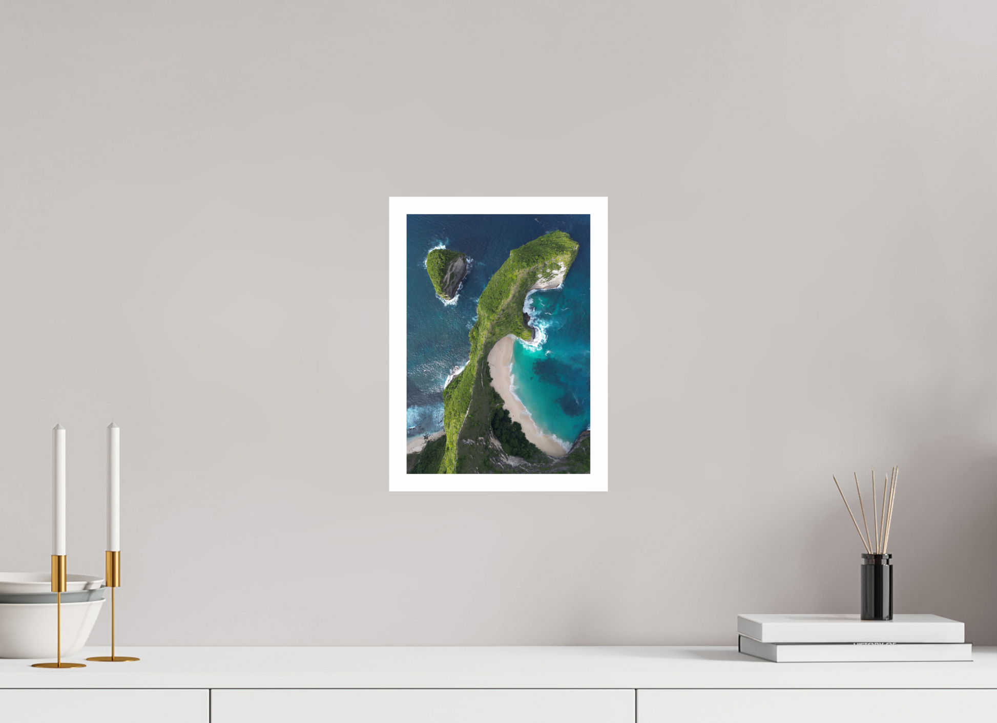 DIN A4 (21 x 29,7 cm), Fine Art Pearl A4 2cm Border Kelingking Beach – Fine Art Print