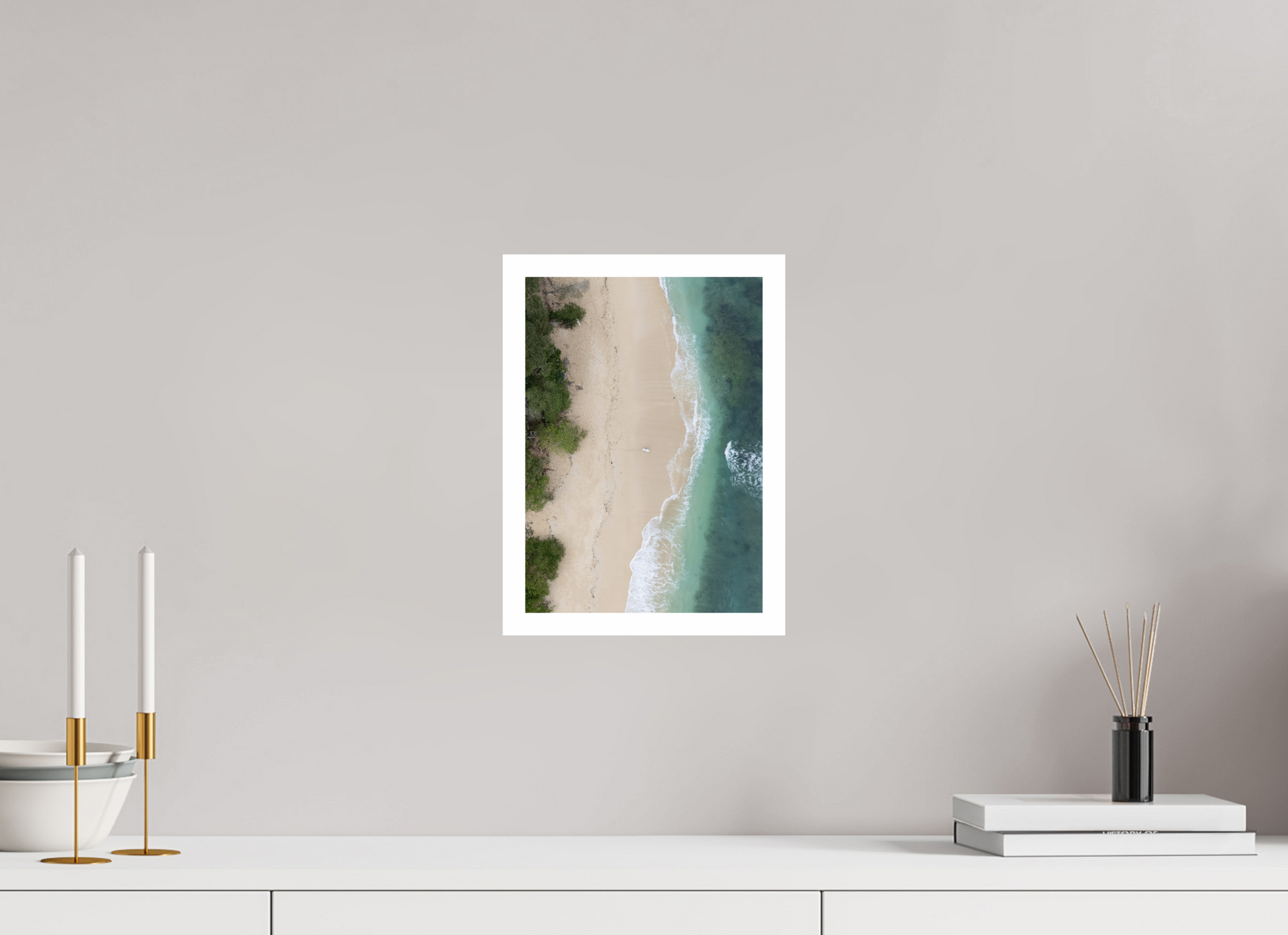 DIN A4 (21 x 29,7 cm), Fine Art Pearl A4 2cm Border Tiger Tracks – Lone Surfer Fine Art Print