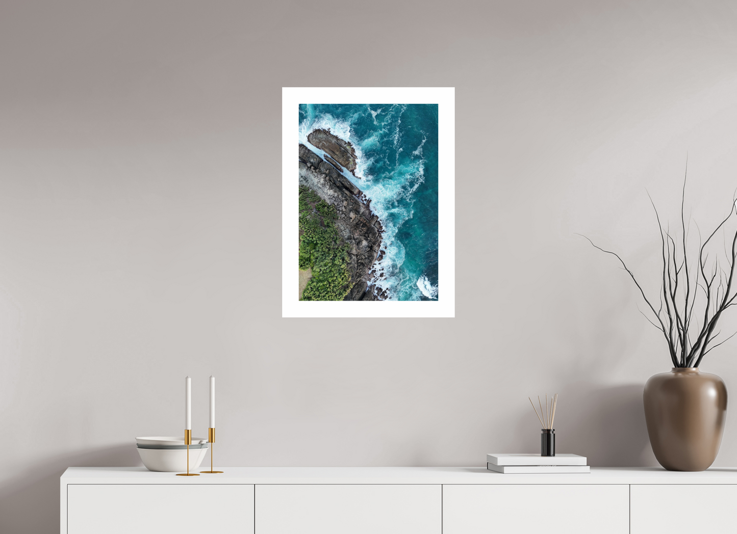 DIN A2 (42 x 59,4 cm), Fine Art Pearl A2 5cm Border Bukit Merese I – Emerald Cliffs