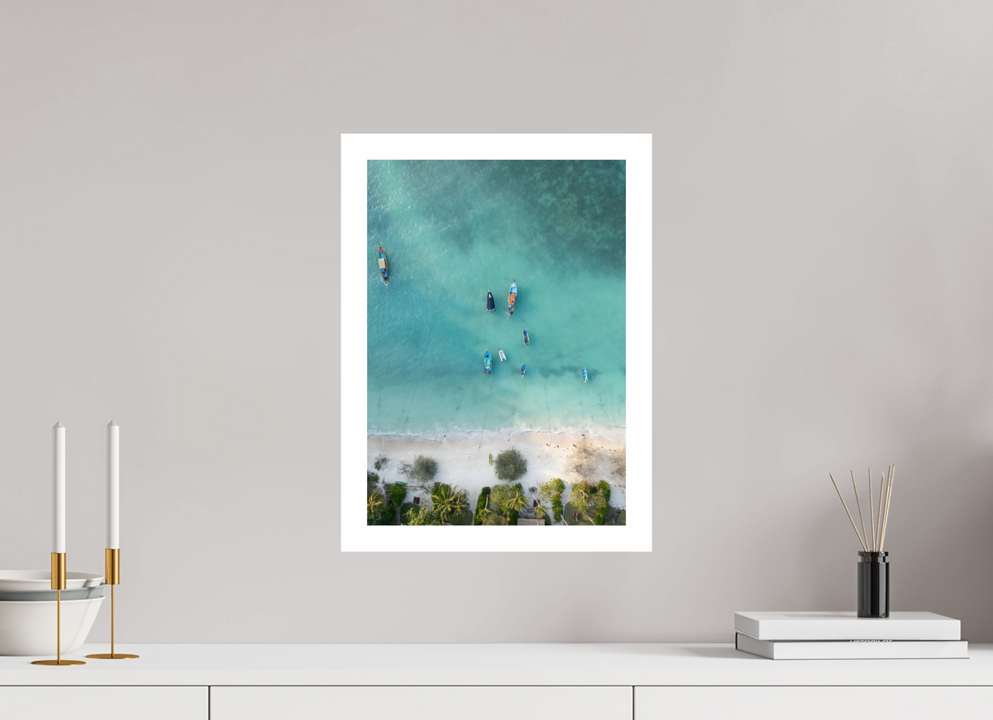 DIN A3 (29,7 x 42 cm), Fine Art Pearl A3 3cm Border Shark Bay – Turquoise Mornings Fine Art Print