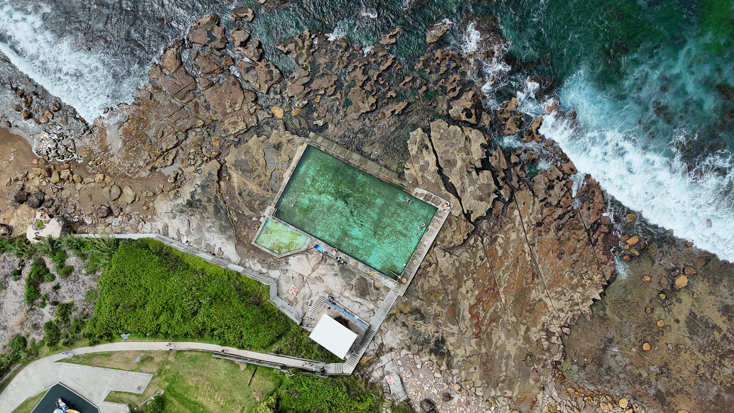 Coalcliff – Aerial Rock Pool Fine Art Print